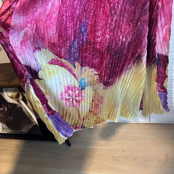 Elegant Pink and Yellow Floral Maxi Dress - Picture 7 of 16